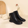 西村名物2021年秋冬新款经典百搭女短靴切尔西女靴时装靴圆头裸靴T21DS44261 商品缩略图0