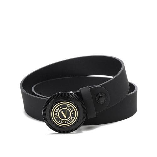 VERSACE JEANS COUTURE范思哲【22春夏新款】男士皮革V字徽章可裁剪板扣式皮带腰带3.5cm 72YA6F08 ZP106 商品图0