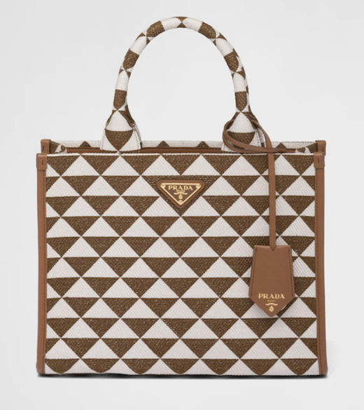 【欧洲专柜直通车】Prada 普拉达 女士Symbole 刺绣织物小号托特包/斜背包 1BA354 商品图9