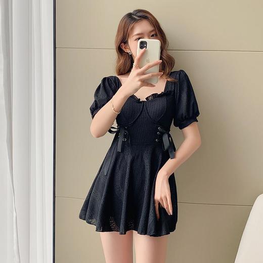 黛唯梵高档泳衣女夏2022新款时尚遮肚显瘦保守连体裙式泳装大码仙气温泉 商品图0