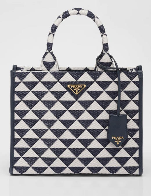 【欧洲专柜直通车】Prada 普拉达 女士Symbole 刺绣织物小号托特包/斜背包 1BA354 商品图8