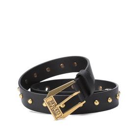 VERSACE JEANS COUTURE范思哲 女士皮革铆钉装饰针扣式皮带腰带黑色 71VA6F03 71627