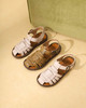 西村名物2022夏季新款复古真皮编织扣带平底包头女罗马凉鞋X22BG24371 商品缩略图0