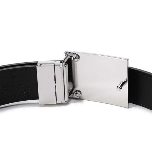 VERSACE JEANS COUTURE范思哲【22春夏新款】男士皮革可裁剪板扣式双面皮带腰带3.3cm黑色 72YA6F01 ZP102 商品图4