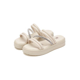 夏季新款ins新潮水钻厚底女士外穿拖鞋平底增高女士拖鞋T21BJ23861