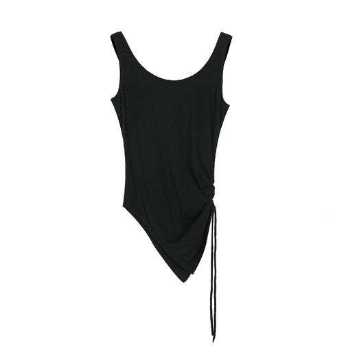 侧底摆抽绳背心 商品图0