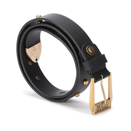 VERSACE JEANS COUTURE范思哲 女士皮革铆钉装饰针扣式皮带腰带黑色 71VA6F03 71627 商品图2