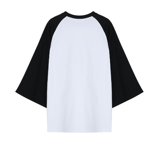 宽松拼色肥袖T恤 商品图1