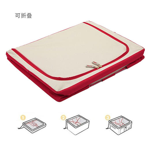 安巢家居  收纳箱  布艺抽屉收纳盒   AJ244红色44L 商品图4