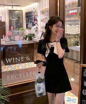 （清仓现货）【社群供X】气质简约镂空蝴蝶结连衣裙