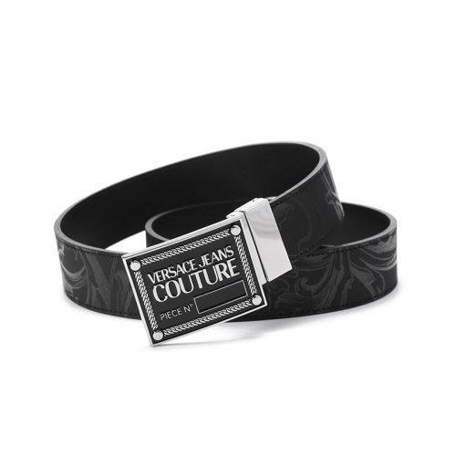 VERSACE JEANS COUTURE范思哲【22春夏新款】男士皮革可裁剪板扣式双面皮带腰带3.3cm黑色 72YA6F01 ZP102 商品图3