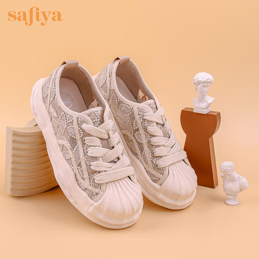 Safiya索菲娅贝壳头刺绣蕾丝溶解底休闲鞋2022秋新款SF23112403 商品图8