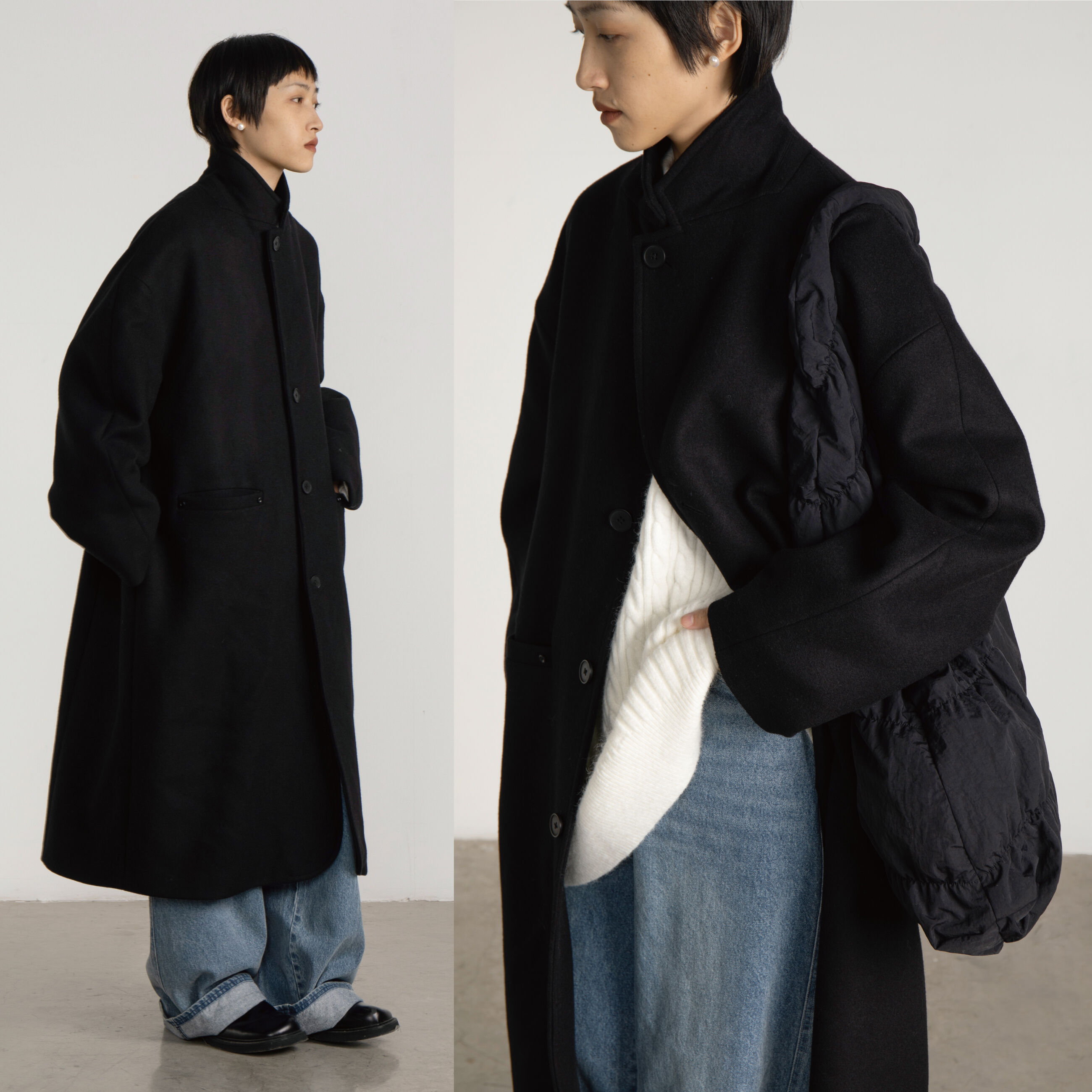 CryingCenter羊毛切斯特大衣 茧型毛呢大衣