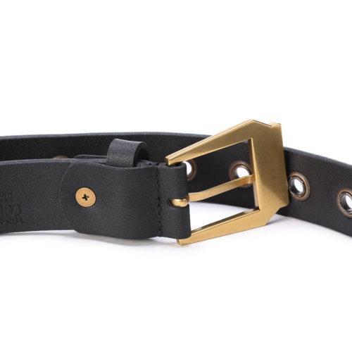 VERSACE JEANS COUTURE范思哲 女士皮革铆钉装饰针扣式皮带腰带黑色 71VA6F03 71627 商品图4