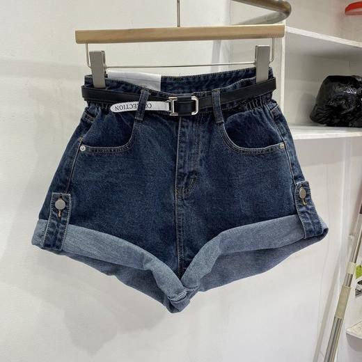 黛唯梵牛仔短裤女2022年夏季韩版新款港风洋气高腰显瘦卷边百搭阔腿裤潮 商品图7
