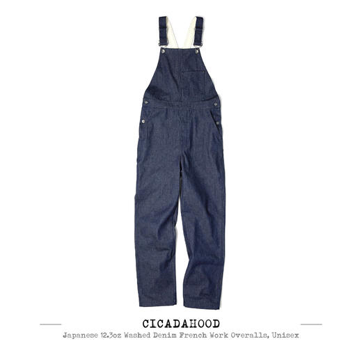 CICADA JEANS 日本广岛进口 12.3OZ 原色丹宁工装背带裤 男女款 洗水款 商品图4