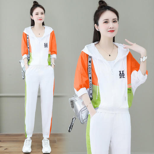 宽松透气撞色减龄潮流运动裤两件套AHM-wxbfb5045 商品图2