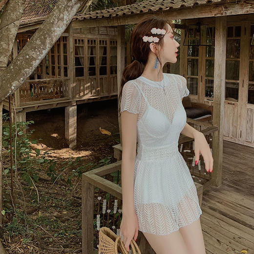 黛唯梵泳衣女夏新款时尚性感遮肚显瘦保守连体温泉游泳衣仙女范ins 商品图7