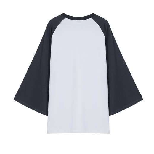 宽松拼色肥袖T恤 商品图1