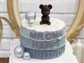 简约男神高级灰高级暴力熊蛋糕