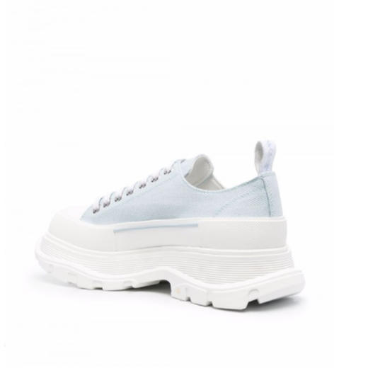 ALEXANDER MCQUEEN 亚历山大.麦昆 男士帆布 Slick Tread 系带低帮休闲运动鞋 浅蓝色 604257 W4SX1 4530 商品图2