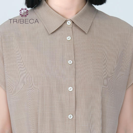 翠贝卡2022夏季新款女士短袖收腰开叉连衣裙T2219H01L560 商品图3