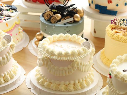 复古粉色底白色花边蛋糕 商品图1