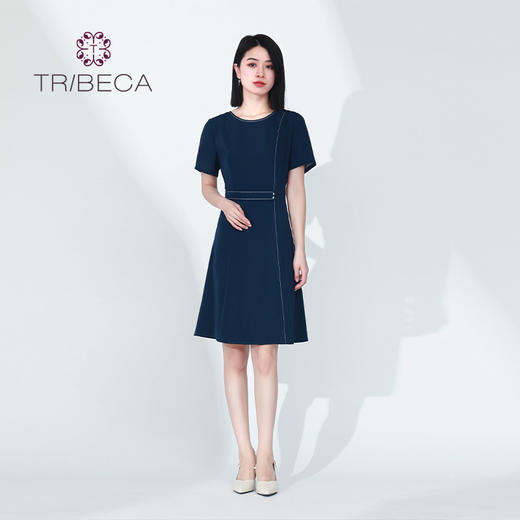 翠贝卡时尚短袖连衣裙T2216E01L380 商品图0