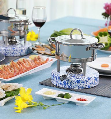 瑞士Kisag瓦氏炉青花 牡丹中国风火锅套装酒店会所家用小火锅 商品图2