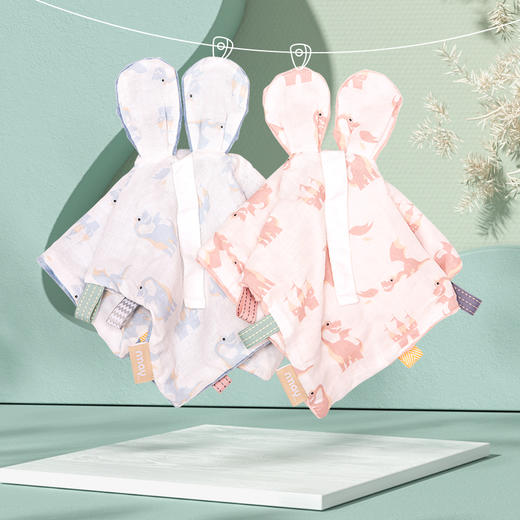 德国 nmay豆豆绒安抚巾城堡龙卡通图案治愈系萌宠造型 32*36CM  3m+  商品图3