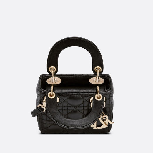 【国内现货预定】DIOR 迪奥 超迷你 LADY DIOR 手袋 12x10.2x5cm 黑色羊皮革藤格纹手提/单肩包 S0856ONGE 商品图2