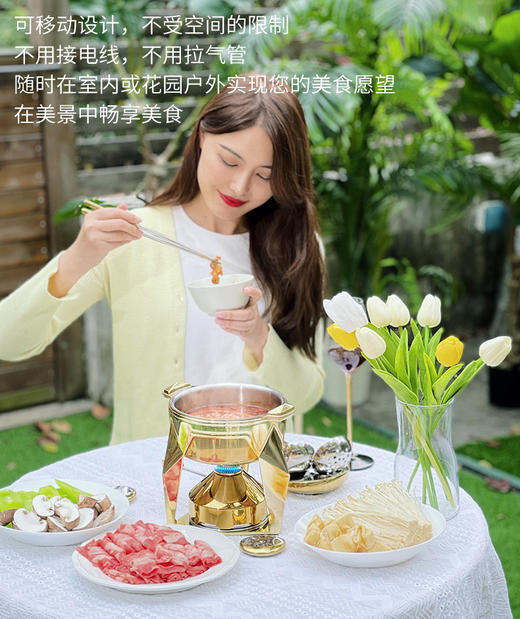 瑞士Kisag瓦氏炉 金色钻石金火锅小火锅炉 商品图5