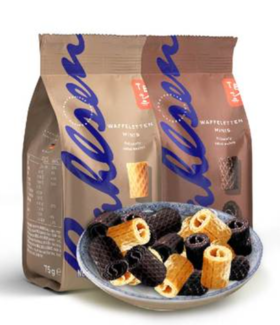 JS百乐顺迷你可可华夫卷（饼干）75g/袋