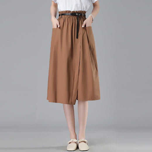 新款纯色优雅气质优雅显瘦百搭a字裙半身裙HR-WQ5539 商品图0