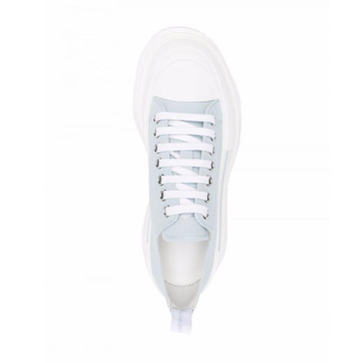 ALEXANDER MCQUEEN 亚历山大.麦昆 男士帆布 Slick Tread 系带低帮休闲运动鞋 浅蓝色 604257 W4SX1 4530 商品图1