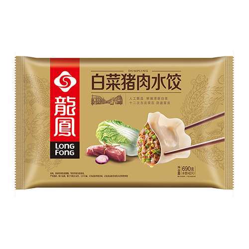 龙凤牌大白菜猪肉水饺690g/袋 商品图0