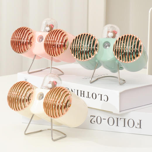 【双叶式空调扇】新款USB负离子迷你风扇 低温净味便携充电双叶式风扇 商品图4