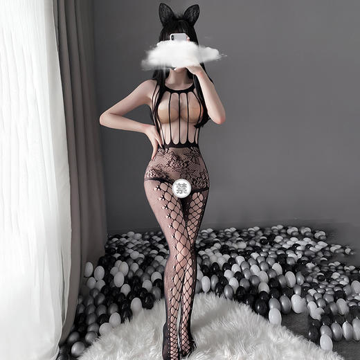 【勾心记】情趣内衣 丝袜 蕾丝 连体衣 开档 连身袜 内衣 型号:7405 商品图6