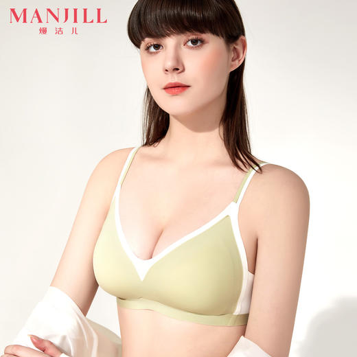 熳洁儿 聚拢裸感无痕清新撞色文胸无钢圈无尺码聚拢内衣文胸22251503 商品图3