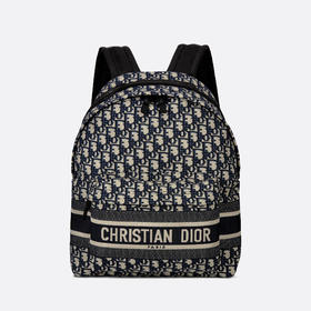 【国内现货预定】DIOR 迪奥 男女同款 DIORTRAVEL蓝色 Oblique 印花双肩旅行/背包 M6104STZQ