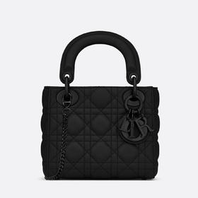 【国内现货预定】DIOR 迪奥 迷你 LADY DIOR 17x15x7cm 手袋 黑色哑光牛皮革藤格纹手提/单肩包  M0505SLOI