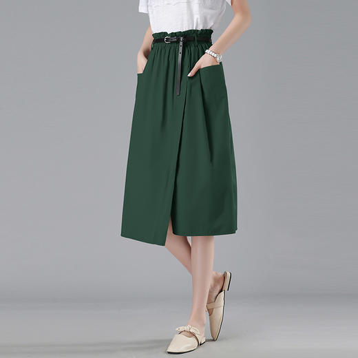 新款纯色优雅气质优雅显瘦百搭a字裙半身裙HR-WQ5539 商品图2