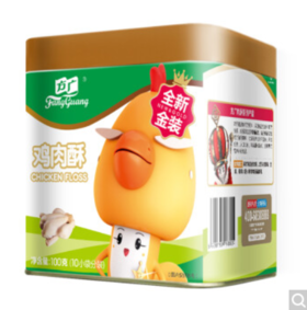 方广肉酥宝宝零食儿童肉松鸡肉酥100g/罐