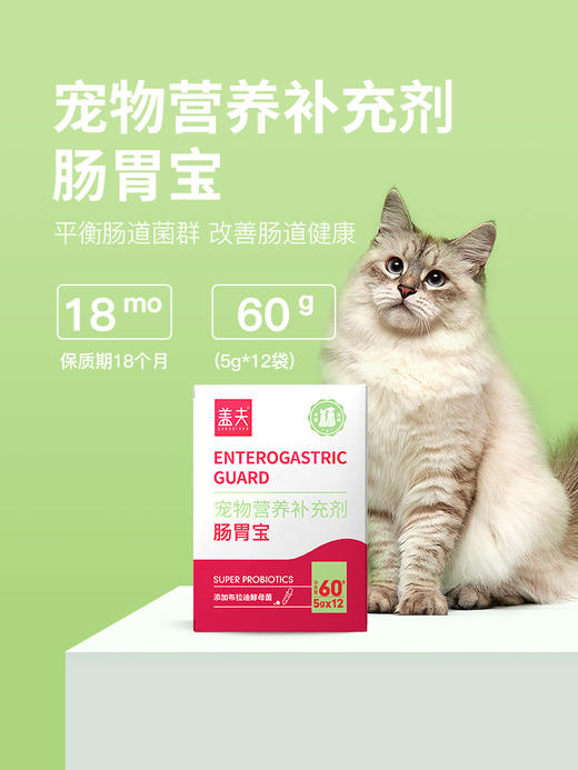 盖夫肠胃宝益生菌调理肠胃60g幼猫幼犬宠物用狗狗猫咪防腹泻拉稀 商品图1
