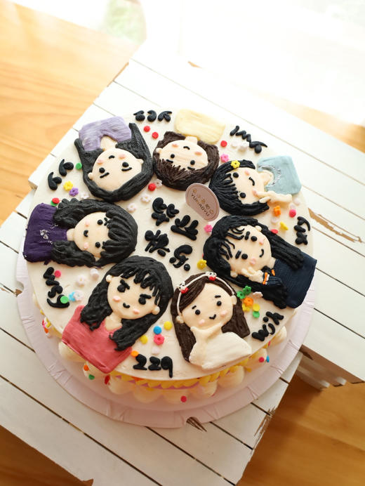 5-7人卡通头像画图蛋糕 商品图0