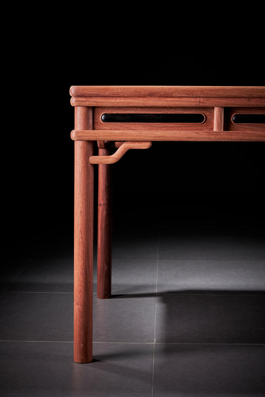 红桥红  家具严选  缅甸花梨（大果紫檀）【156 嵌紫光檀四屉圆包圆茶桌】 商品图5