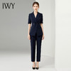 IWY/高端职业装女夏季气质藏青短袖西装套装公务员面试职业工作服正装CP11237 商品缩略图0