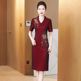 夏装新喜婆婆高贵优雅婚宴礼服连衣裙LC-2227