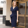 IWY/夏季短袖职业气质连衣裙藏青色职业装套裙前台工作装女售楼部工装Q706 商品缩略图3