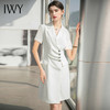 IWY/主持人白色正装连衣裙女春夏季裙子中长款美容院工作服职业装套裙Q737 商品缩略图2